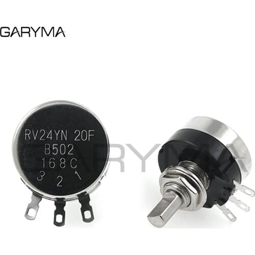 RV24YN20F B103 B502 RV24YN 2W 5K 10K Half Shaft Game Machine Rotary Carbon Film Potentiometer