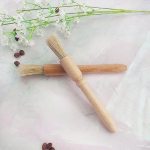 Coffee brush Coffee Grinder machine Cleaning Brush Wood Handle Natural Bristles Wood Dusting brush Espresso brush Accessories