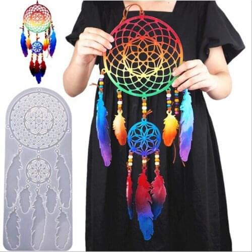 Dream Catcher Silicone Mould for DIY Craft Key chain Pendant UV Epoxy Resin Casting Mold Jewelry Making Silicone Mold decoration