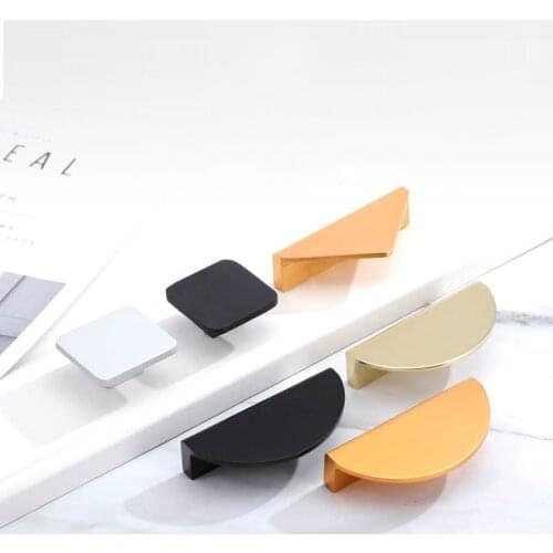 Modern Black/White Bathroom Cabinet Door Handle Square Wardrobe Drawer Knob Home Decoration Hardware