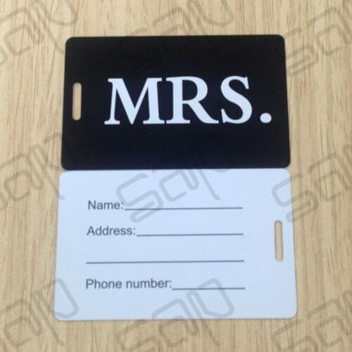 Waterproof Mrs. Gift Tags / Name Tags for Luggage/Baggage Mrs and Mr luggage tags