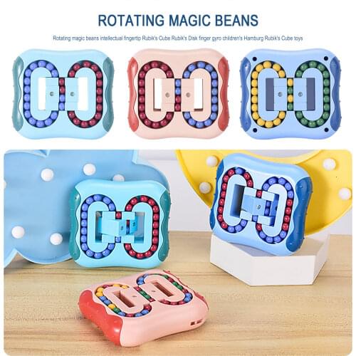 Rotating Magic Bean Intelligence Fingertip Cube Kids Finger Toys for Anxiety Anti Stress Relief Spin Bead Educational Toys