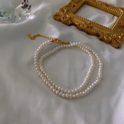 Explosion style natural pearl bare chain clavicle necklace