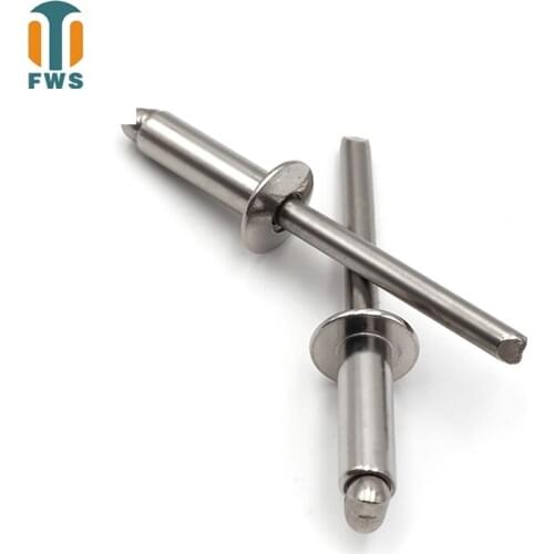 200PCS M4 8-20mm Multi Size GB12618.4DIN EN ISO15983 Stainless Steel Round Head Blind Rivets for Furniture Car Aircraft