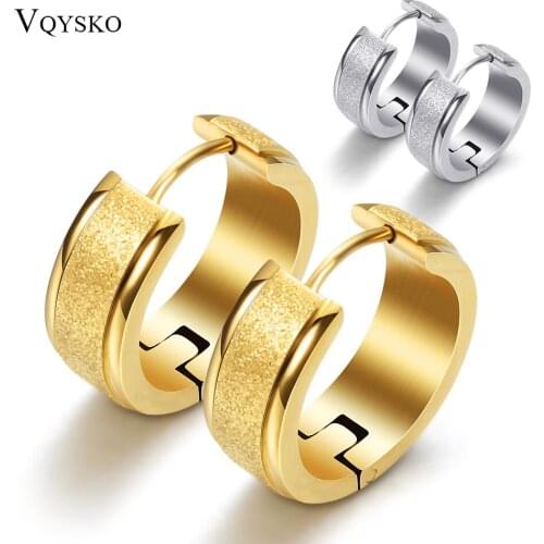 3 Layers Gold-color Silver Color Round Hoop Earrings With 7mm Frosting Surface Width Women Earrings Aretes