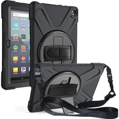 360 Degree Rotatable Case for Lenovo Tab M8 TB-8505F TB-8505X 8.0 Inch Kickstand Tablet Cover Shell Hand Strap & Shoulder Strap