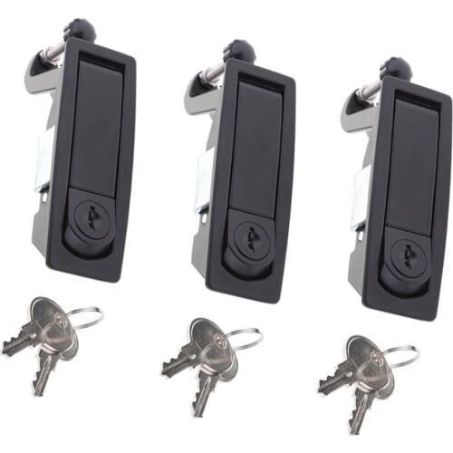 3x Flush Lever Door Latch Compression Lock Adjustable Latches for Marine, Boat, RV, Trailer, Camper, Motor Home, Cargo Trailer