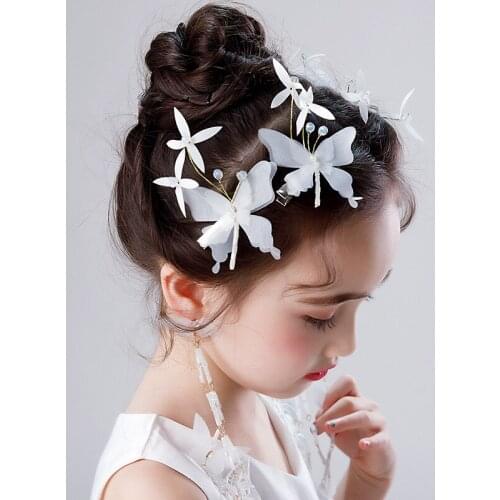 4Pcs/Lot Children Headdress Girl Butterfly Clips Evening Party Birthday Barrette Exquisite Photograph Accessories