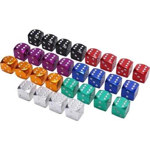 4pcs Dice Shape Car Truck Wheel Tire Air Valve Stem Cover Dust Cap Bicycle Valve Accessories