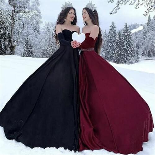 China Luxury Sweetheart Top Velour A-Line Floor Length Satin Pleated Evening Dresses barato vestidos de fiesta de noche