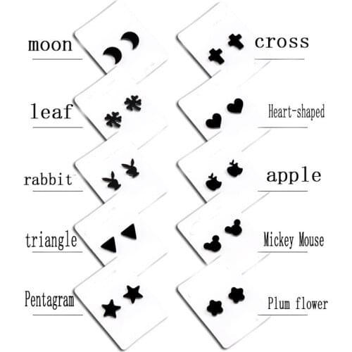 Black earrings Women Stainless Steel Haert Apple Cross Round Magnetic Earring Gifts for Female Accessories Rabbit Stars Earring