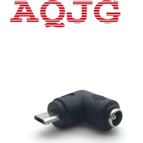 DC 5.5x2.1 mm Jack To Micro USB B 5P Right Angle Male Power Adapter Connector ForSamsung phones and Other