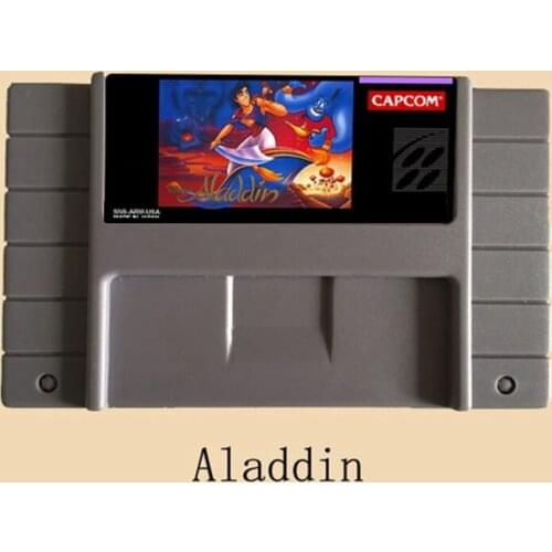 High Quality 16 Bit Alladin NTSC Big Gray Game Card For USA Version Game Player