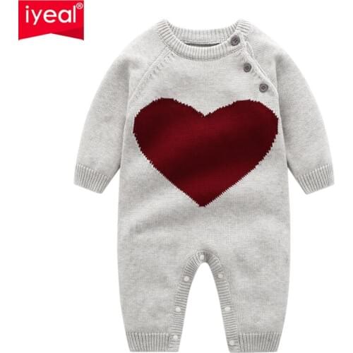 IYEAL Infant Clothing Baby Boys Clothes Autumn Winter Newborn Knitted Rompers For Baby Girls Jumpsuit Christmas Baby Costume