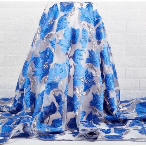 Lace Fabric Hot Sale Nigerian French Tulle Lace Fabric 2021 New Sewing Embroidery Flower Jacquard Fabrics Dresses For WomenA2392