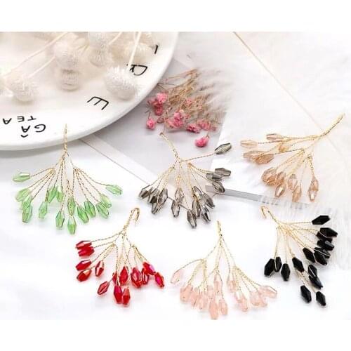 Min order 12pcs/lot color glass bead decoration handmade wind geometry Branch/leave shape copper floating floating locket charms