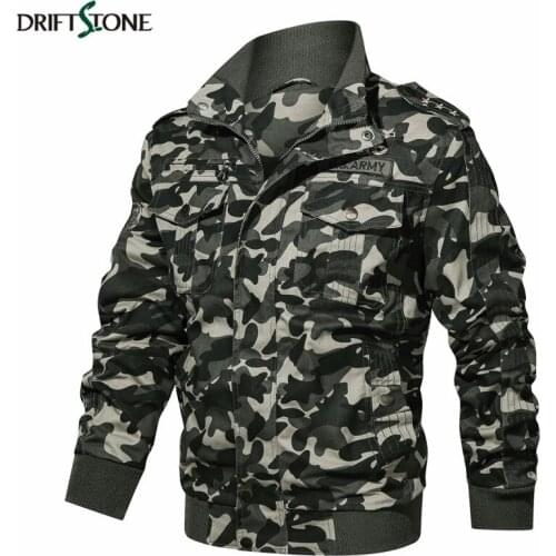 Mens Camouflage Bomber Tactical Jackets Cargo Military Jacket Multiple Pockets Stand Collar Cotton Male Overcoats 6XL Spring
