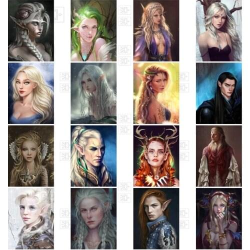 5D Diy Girl Portrait Diamond Painting Fairy Cartoon Characters Cross Stitch Kits Full Square Round Drill Embroidery Home Decor