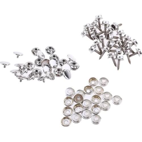75 Pieces Stainless Steel Boat Marine Cover Fastener Snap 15mm Screw Socket Kit
