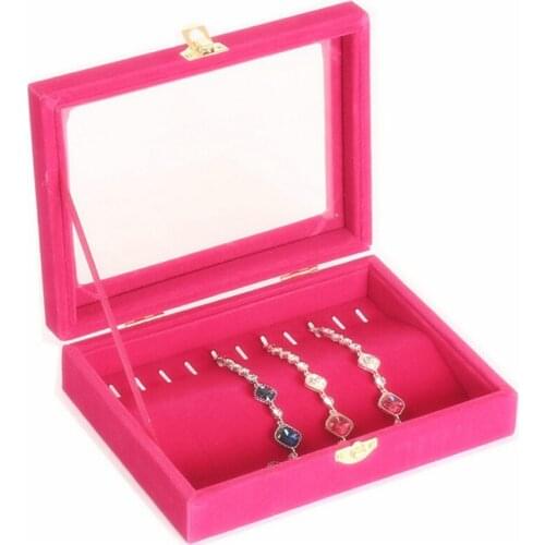 New L20*W15*H4.8cm Various Color Options Necklace Velvet Jewelry Box Rings Earrings Pendants Bracelets Holder Makeup Organizer