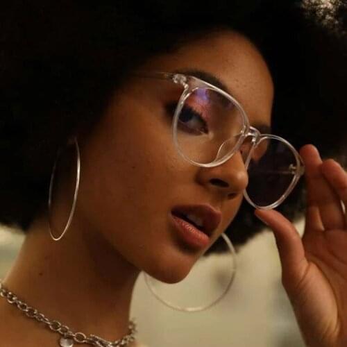 2021 Fashion Black Round Eyewear Frame Women Retro Big Optical Glasses Frame for Myopia Women Men Clear Lens Spectacles