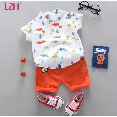 Infant Clothing 2020 Summer Toddler Baby Boys Clothes Fashion Shirt+Shorts 2pcs Outfit Suit Casual Boys Clothing Newborn Clothes