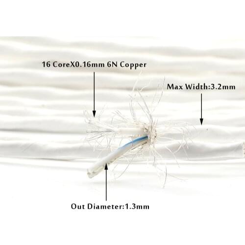 One Meter cable, Nerve Audio Axon 18 Silver Bulk Speaker cable