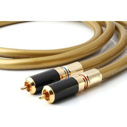 Pair HiFi Audio RCA Cable HEXLINK GOLDEN 5C Interconnect Line