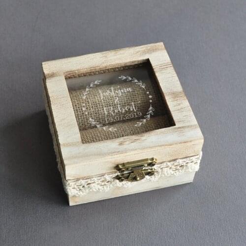 Personalized Rustic Wedding Bearer Box,Wedding Ring Box,Engraved Wooden Wedding Ring Holder,Engagement Box,Proposal Ring Box