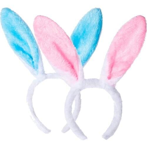 Pink Blue Easter Bunny Ears Headband Easter decoration for home Bunny hairband Easter party supplies Kids Easter Hairband gift