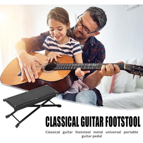 Durable Guitar Footboards Classic Delicate Portable Folding Guitar Footstool Rest Anti-Slip Height Adjustable Footboards