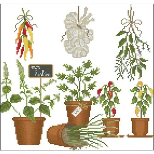 Plants and potted plants patterns Counted Cross Stitch 11CT 14CT 18CT DIY Chinese Cross Stitch Kits Embroidery Needlework Set