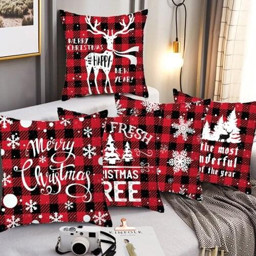 Christmas Decoration Pillowcases Cover Sofa Cushion Cover for Home Christmas Ornaments Navida Noel 2021 Xmas Cristmas Decor
