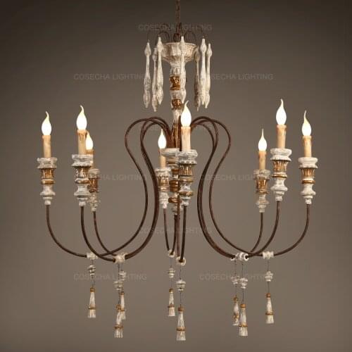 Rustic foyer chandeliers retro lighting in master bedroom industrial country style chandeliers wooden lighting for shopping mall