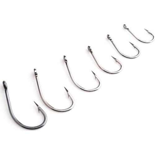 High Carbon Steel Fishing Hook 1#-10# Ring Eye Carp Fishhooks Shape Barbed Hook Japan Fishing Tackle