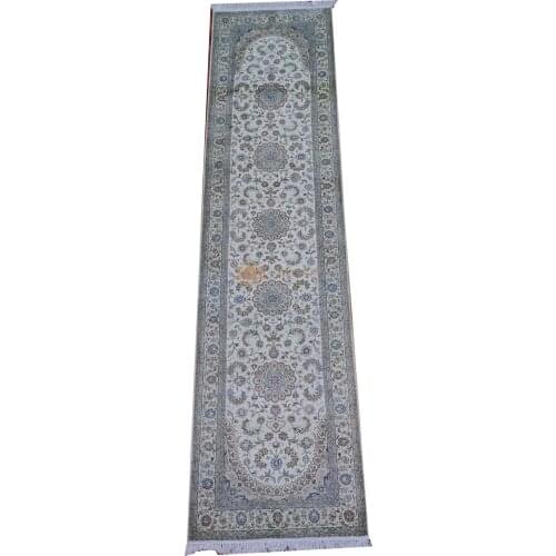 Seeykeep™ 2.5x10ft Rectangle Pure Silk Handknotted Exquisite Floral Token Design Runner Rug-SK3036158