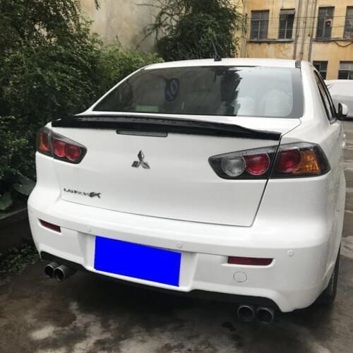 Use For Mitsubishi Lancer 2008-2015 Year Spoiler ABS Plastic Carbon Fiber Look Rear Trunk Wing Car Body Kit Accessories