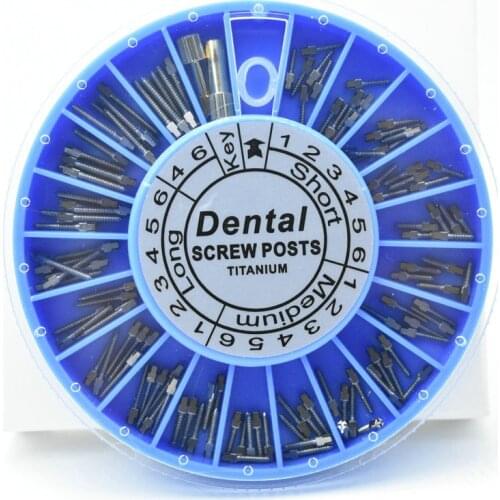 Dental instrument Stainless steel golden plasted titanium Screw Post 120pcs&2Key for dentist Supplies dental materials