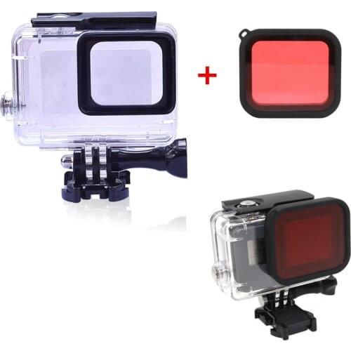 Suptig For Gopro Hero6 5 Accessories 30m Waterproof Housing Underwater Diving Case + Red Filter For Gopro Hero 6 5 Camera Mount