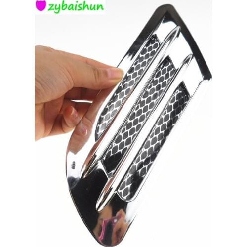 1 Pair Universal ABS Car Side Sticker Air Intake Flow Vent Fender Decor Sticker Grille Cover Car Styling 2-color
