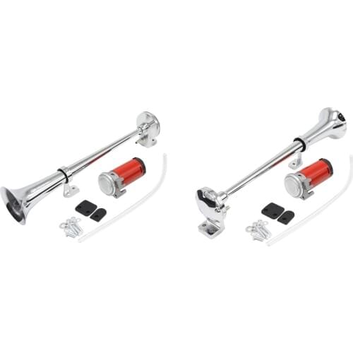 Air Horn Single Trumpet Super Loud 150db 12V Compressor Set for Vehicles Car Truck Train (Pack of 2)