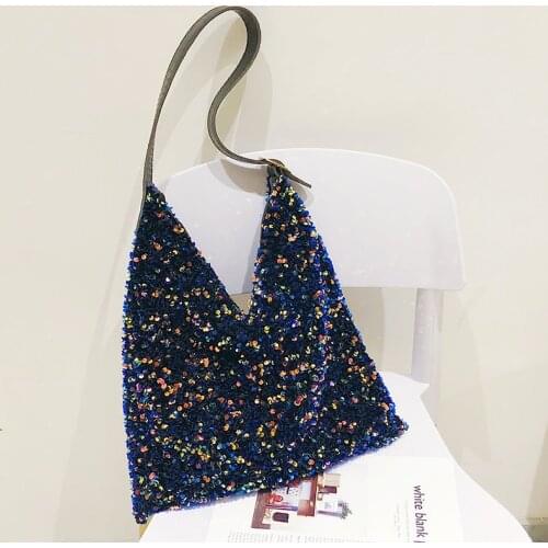 Female High Capacity Bags Fashion Sequins Bags for Women 2021 Shoulder Purse Luxury Handbags Women Bags Designer