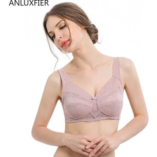 H9699 Women Bra Underwear Without Steel Rims Large Size Sexy Lace Bras Comfortable Breathable Gathered Thin Full Cup Lingerie