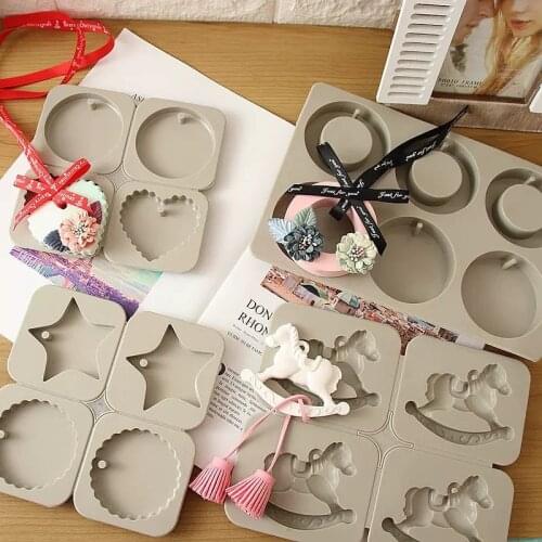 1pc heart shape Aromatherapy Wax Silicone Molds DIY Aroma Gypsum Plaster Silicon Mould Round Pentagram Silica gel mold