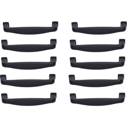 10PCS 128mm Black Kitchen Cabinet Door Pulls Closet Drawer Bedroom Furniture Pull Handle