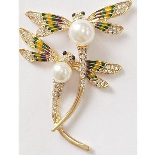 10 PCS 42x57mm Metal Alloy Crystal Rhinestones Dragonfly For Necklace Brooch Hair Accessories DIY Jewelry Making