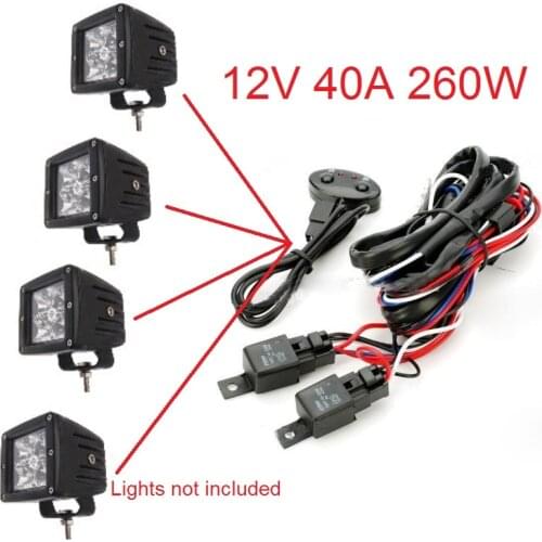 12v/24v 360w Autos light relay harness lamp on/off switch Car cable set for led light bar/Offroad fog light/driving work light