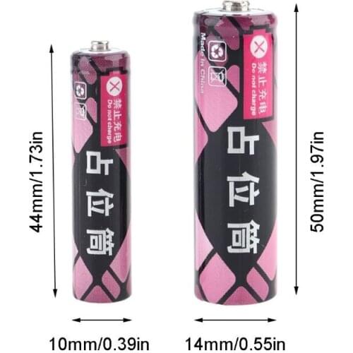 14500 AA AAA 10440 Size Dummy Fake Battery Shell Placeholder Cylinder Conductor W0YE