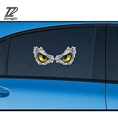 ZD 2Pcs 3D Stereo Reflective Car-Styling Stickers For Mercedes W203 W204 BMW E39 E36 E90 F30 F10 Volvo XC60 XC90 Alfa Romeo Audi
