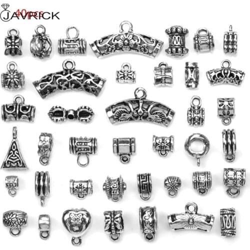 40pcs Mixed Antique Jewelry Pendant DIY Bracelet Necklace Charms Beads Vintage